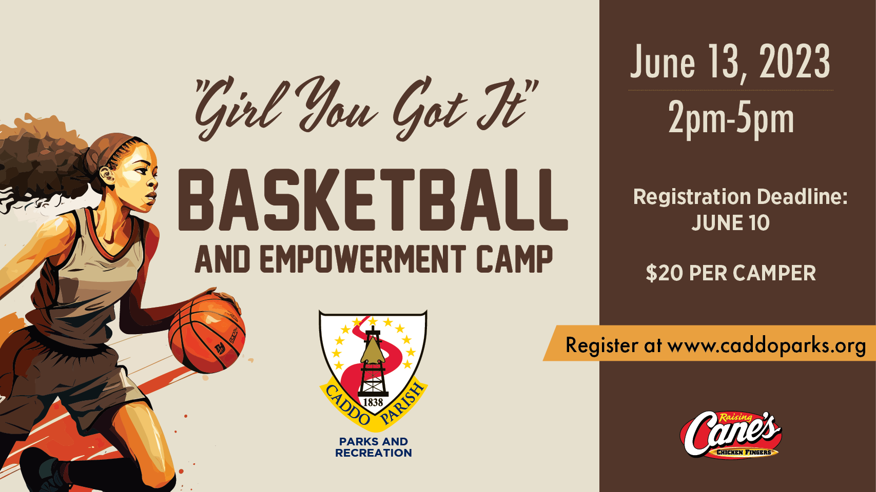 Featured image for “Caddo Parks and Recreation and Former WNBA Star To Host Inaugural “Girl You Got It” Summer Basketball and Empowerment Camp”